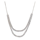 Double-layer zircon necklace adds brilliance and sophistication for a party look.
