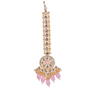 Exquisite pink Kundan bridal set for a stunning, elegant bridal look with intricate design
