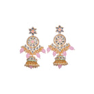 Exquisite pink Kundan bridal set for a stunning, elegant bridal look with intricate design
