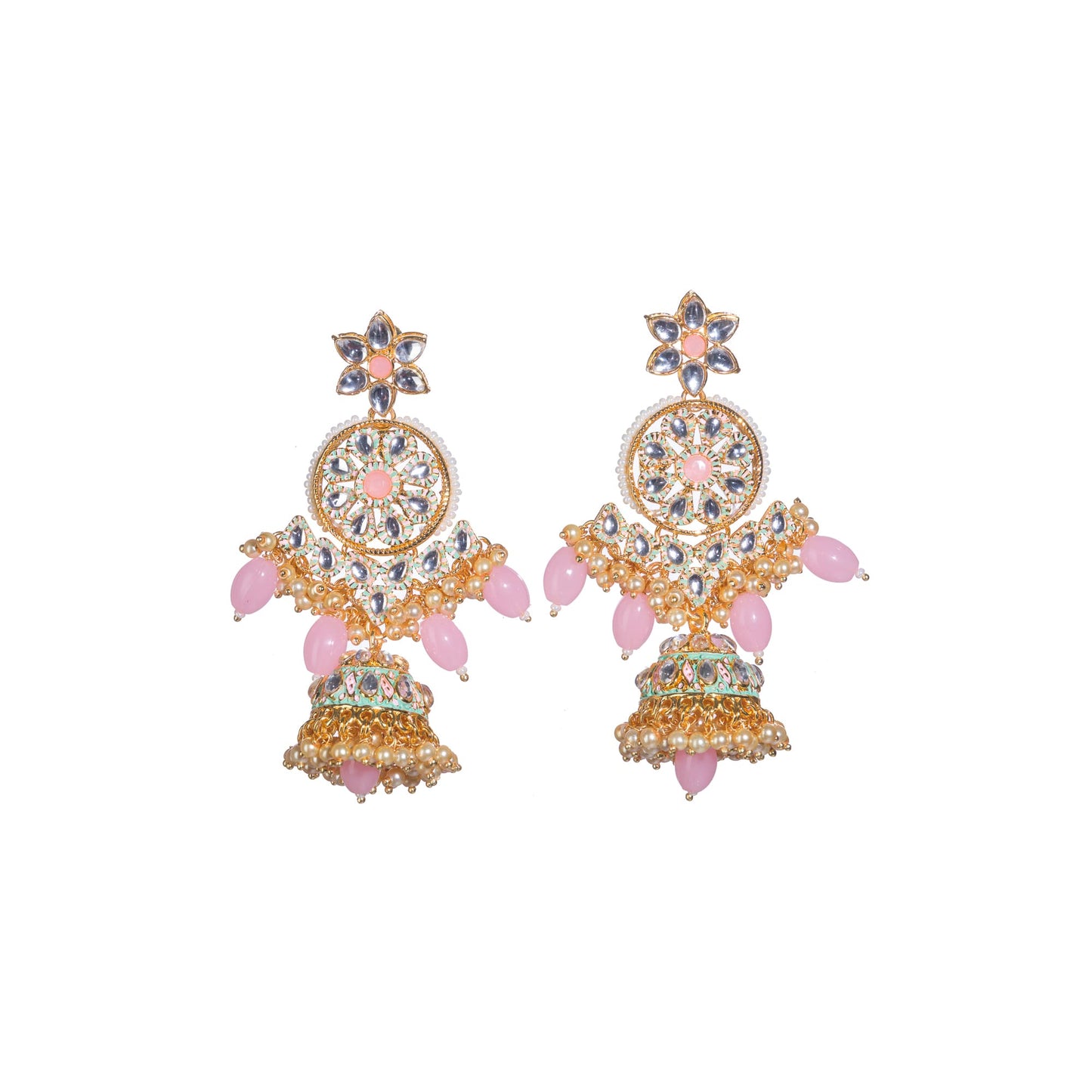 EXQUISITE PINK KUNDAN BRIDAL SET, FEATURING INTRICATE DESIGN AND ELEGANT CRAFTSMANSHIP FOR A STUNNING BRIDAL LOOK.