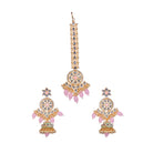 Exquisite pink Kundan bridal set for a stunning, elegant bridal look with intricate design
