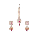 Regal maroon Kundan bridal choker set for a traditional, stunning bridal touch
