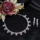 Pink zircon necklace offering vibrant sparkle for a romantic, elegant look
