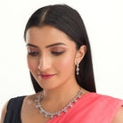 Pink zircon necklace offering vibrant sparkle for a romantic, elegant look
