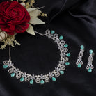 Light green zircon necklace adds a refreshing, elegant touch with subtle sparkle
