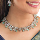 Light green zircon necklace adds a refreshing, elegant touch with subtle sparkle
