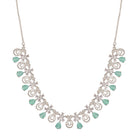 Light green zircon necklace adds a refreshing, elegant touch with subtle sparkle
