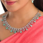 Light green zircon necklace adds a refreshing, elegant touch with subtle sparkle
