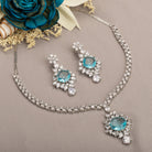 Aqua zircon necklace offering dazzling sparkle with a serene, refreshing hue.
