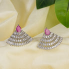 Pink zircon stud earrings offer vibrant color and sparkling elegance for any occasion.
