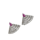 Pink zircon stud earrings offer vibrant color and sparkling elegance for any occasion.
