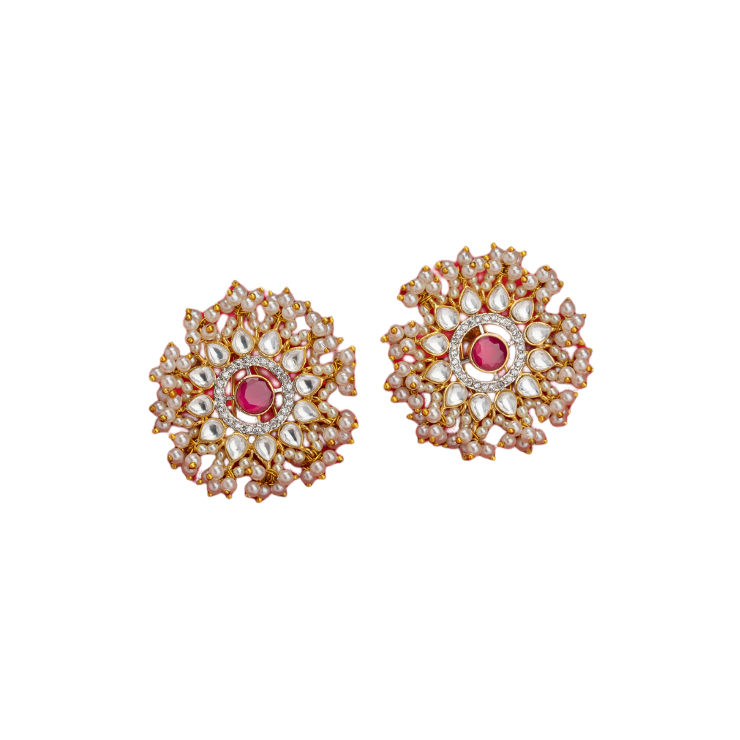 Classic round pearl earrings for an elegant and timeless traditional look
