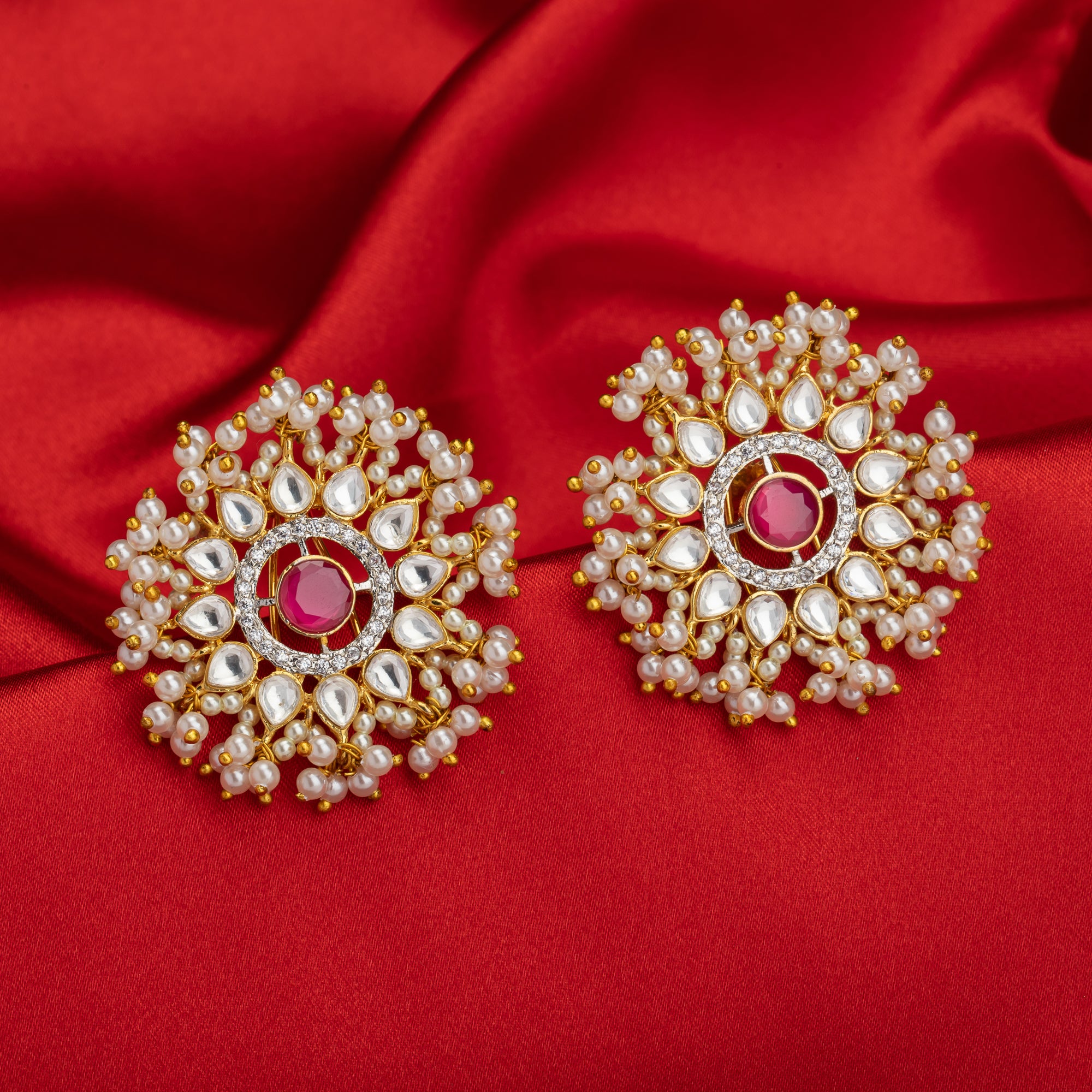 Classic round pearl earrings for an elegant and timeless traditional look
