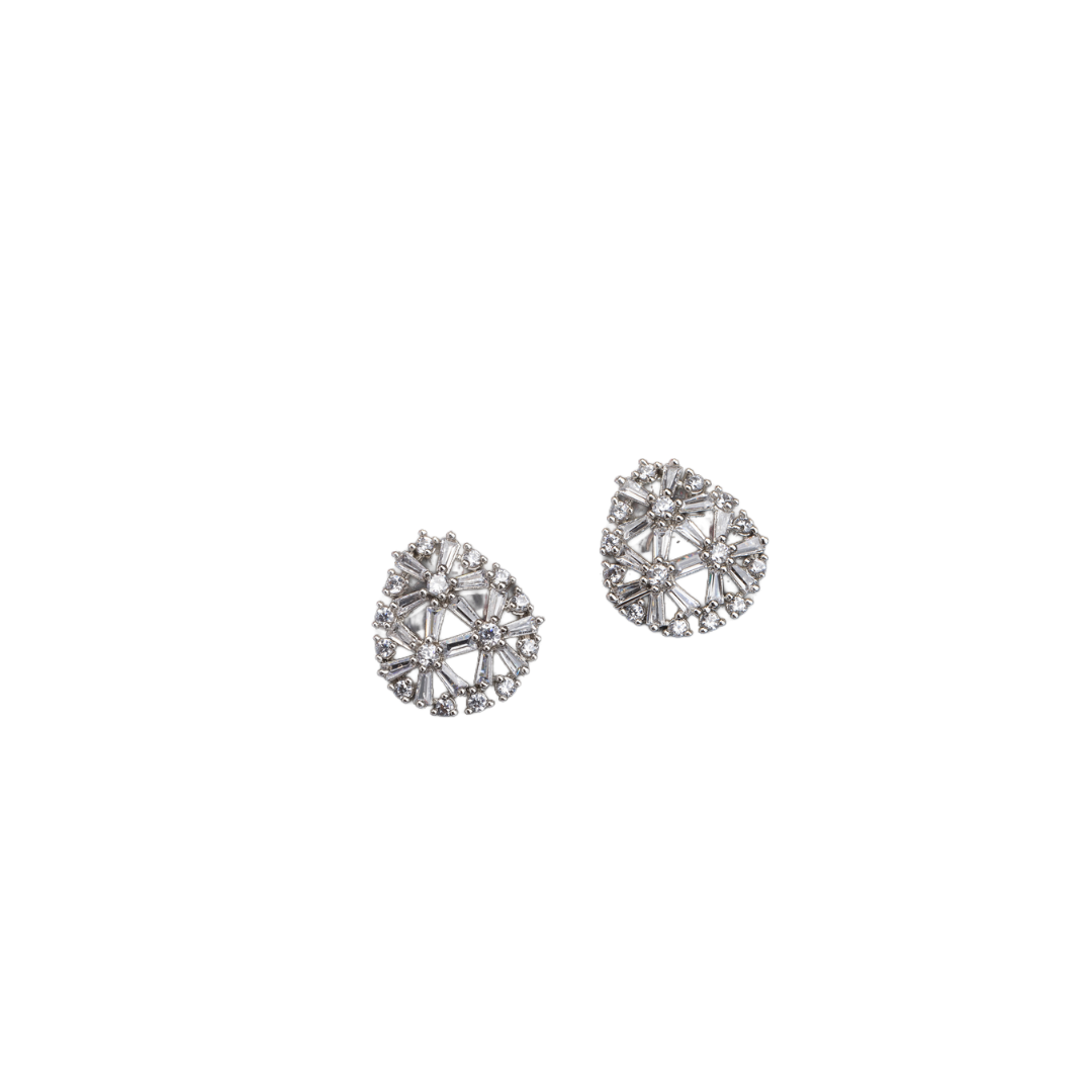 "Silver zircon studs add everyday elegance with subtle sparkle for casual wear."
