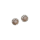 "Silver zircon studs with golden beads bring a subtle, stylish touch to casual elegance."
