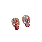 "Pink zircon earrings blend romantic charm with vibrant sparkle, perfect for any occasion."
