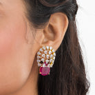 "Pink zircon earrings blend romantic charm with vibrant sparkle, perfect for any occasion."
