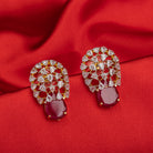 "Pink zircon earrings blend romantic charm with vibrant sparkle, perfect for any occasion."
