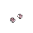 "Pink zircon stud earrings bring stunning sparkle and a vibrant, elegant touch to any look."
