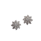 Flowery zircon stud earrings offer charming elegance with sparkling grace for a refined look.
