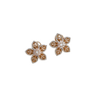 "Rose gold zircon earrings with sparkling brilliance for a sophisticated touch."
