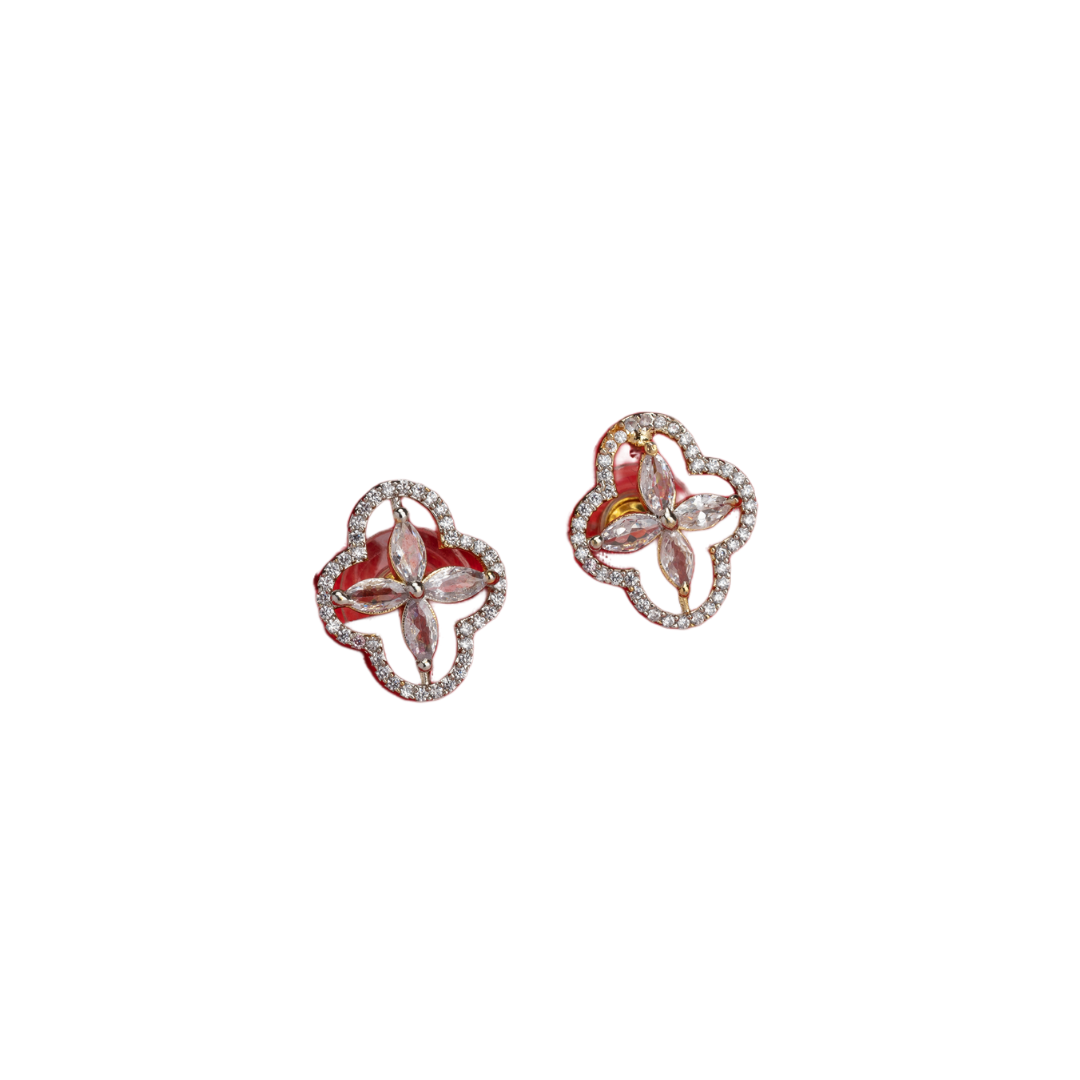 Gold-plated zircon earrings with dazzling sparkle for a warm, luxurious finish.
