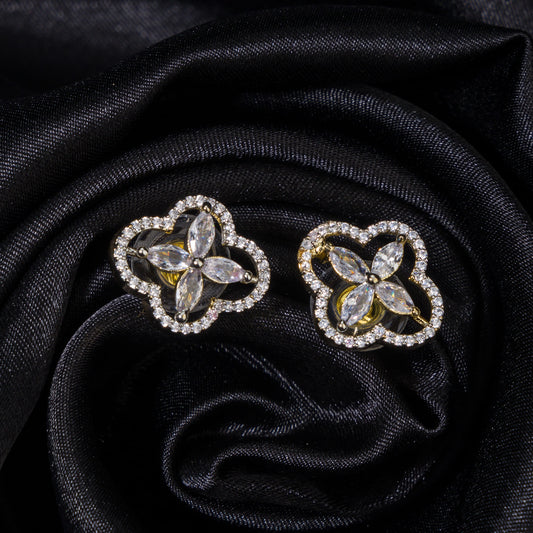 GOLD-PLATED ZIRCON EARRINGS BLEND DAZZLING SPARKLE WITH A WARM, LUXURIOUS FINISH.