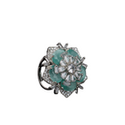 Silver zircon finger ring with turquoise stone offers vibrant charm and sparkling brilliance.
