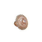 Rose gold zircon finger ring adds a warm and sophisticated sparkle, perfect for parties.
