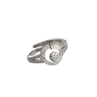 Elegant silver zircon finger ring, perfect for casual wear with its classic sparkle and simplicity.
