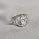 Elegant silver zircon finger ring, perfect for casual wear with its classic sparkle and simplicity.
