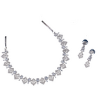 White zircon necklace set with timeless sparkle, adding a refined elegance to your party look.
