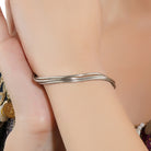 Elegant 3-layer 925 sterling silver bracelet, perfect for casual and formal occasions.
