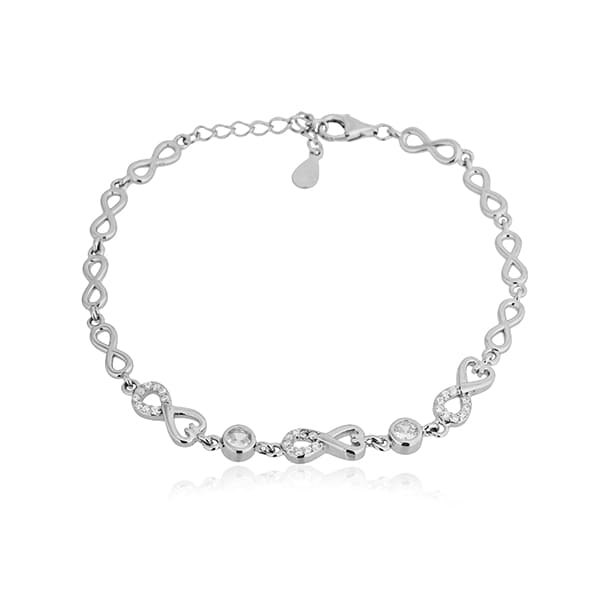 EMBRACE ENDLESS ELEGANCE WITH THIS 925 SILVER BRACELET FEATURING A TIMELESS INFINITY DESIGN. PERFECT FOR EVERYDAY WEAR OR AS A MEANINGFUL GIFT.