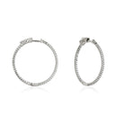 925 silver hoop earrings with sparkling zircon studs for an elegant, sophisticated look.
