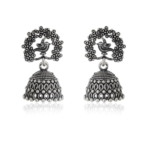 OXIDIZED JHUMKA EARRINGS, OFFERING A CLASSIC AND TRADITIONAL LOOK.