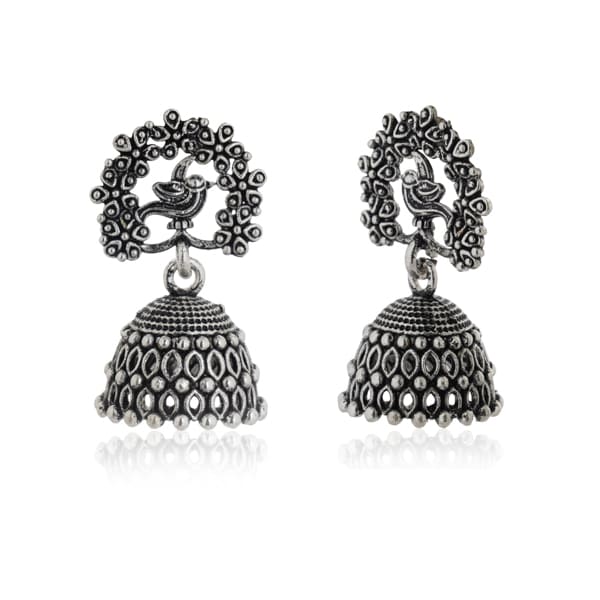 OXIDIZED JHUMKA EARRINGS, OFFERING A CLASSIC AND TRADITIONAL LOOK.