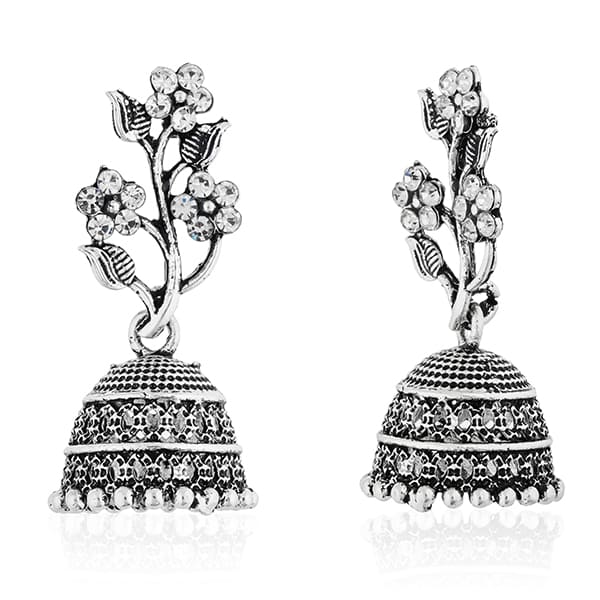 OXIDIZED JHUMKA EARRINGS, OFFERING A CLASSIC AND TRADITIONAL LOOK.