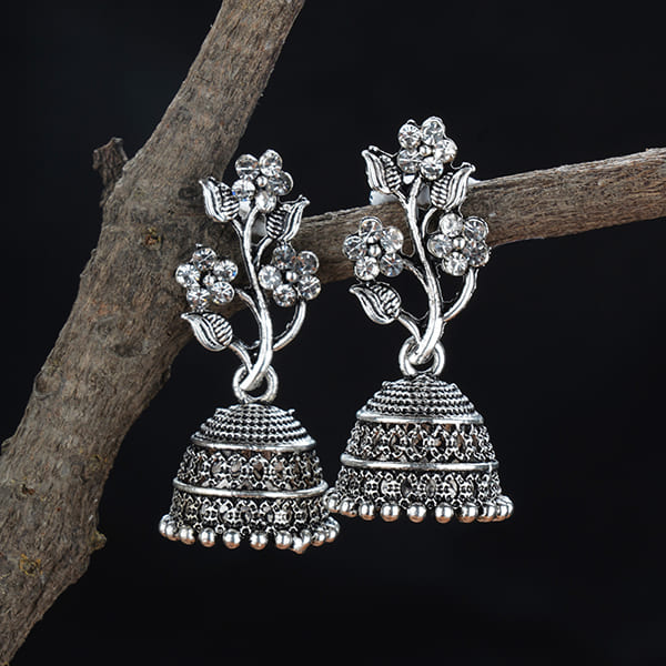 OXIDIZED JHUMKA EARRINGS, OFFERING A CLASSIC AND TRADITIONAL LOOK.