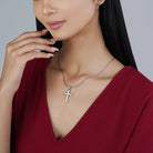 Minimalist 925 silver pendant with a plus sign, blending simplicity and modern elegance."
