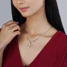 Minimalist 925 silver pendant with a plus sign, blending simplicity and modern elegance."
