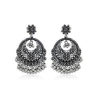 "Exquisitely crafted oxidized danglers with vintage charm, perfect for festive elegance."
