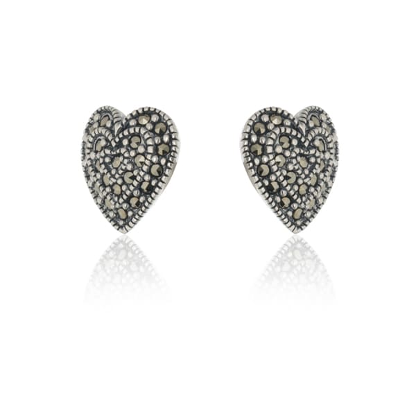 925 SILVER EARRINGS IN A HEART SHAPE, COMBINING ELEGANCE WITH A TIMELESS DESIGN.