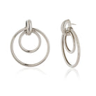 "Elegant oxidized silver hoop earrings with a unique ring design, blending modern and classic charm."
