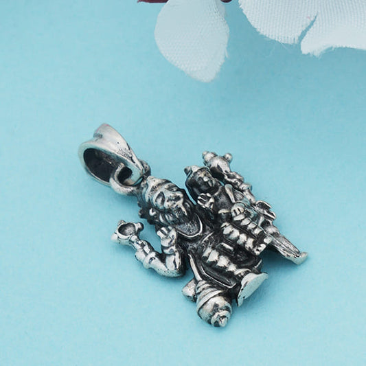 925 SILVER PENDANT SET CRAFTED WITH NARASIMHA DEV DESIGN