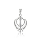 "925 silver pendant with intricate Khalsha design, showcasing cultural significance."
