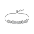 "Elegant 925 silver adjustable bracelet adorned with sparkling zircon stones, timeless and versatile."
