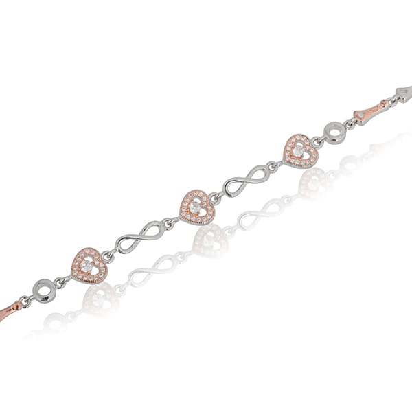 DELICATE 925 SILVER CHAIN BRACELET ADORNED WITH A CHARMING HEART DESIGN.