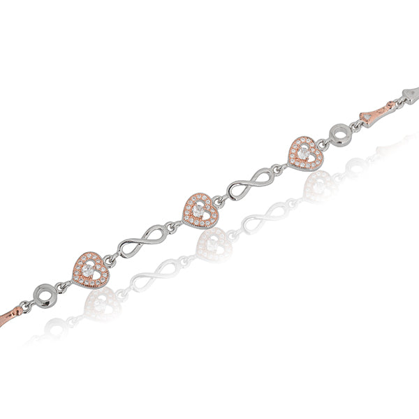 Delicate 925 silver chain bracelet with a charming heart design, perfect for casual wear
