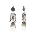 "Charming oxidized dangler earrings, offering an elegant and stylish look for festive wear."
